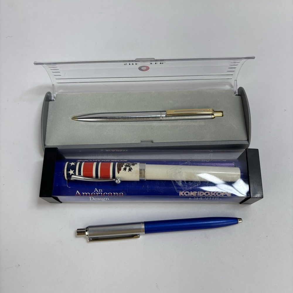 Vintage Sheaffer Pen Lot (3) Sentinel Kaleidoscope Fort Madison Iowa